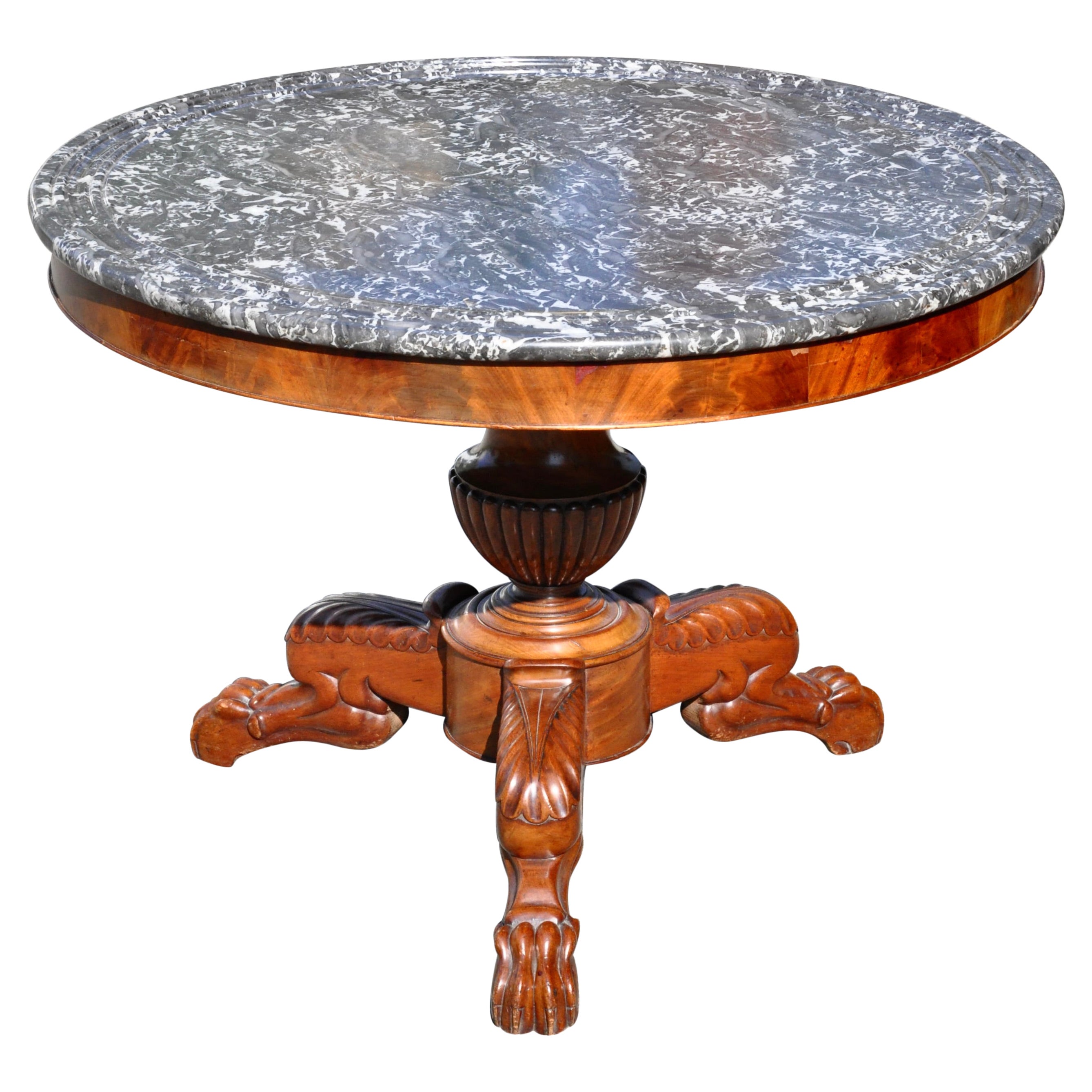 Early 19th Century French Marble Top Center Table or Gueridon