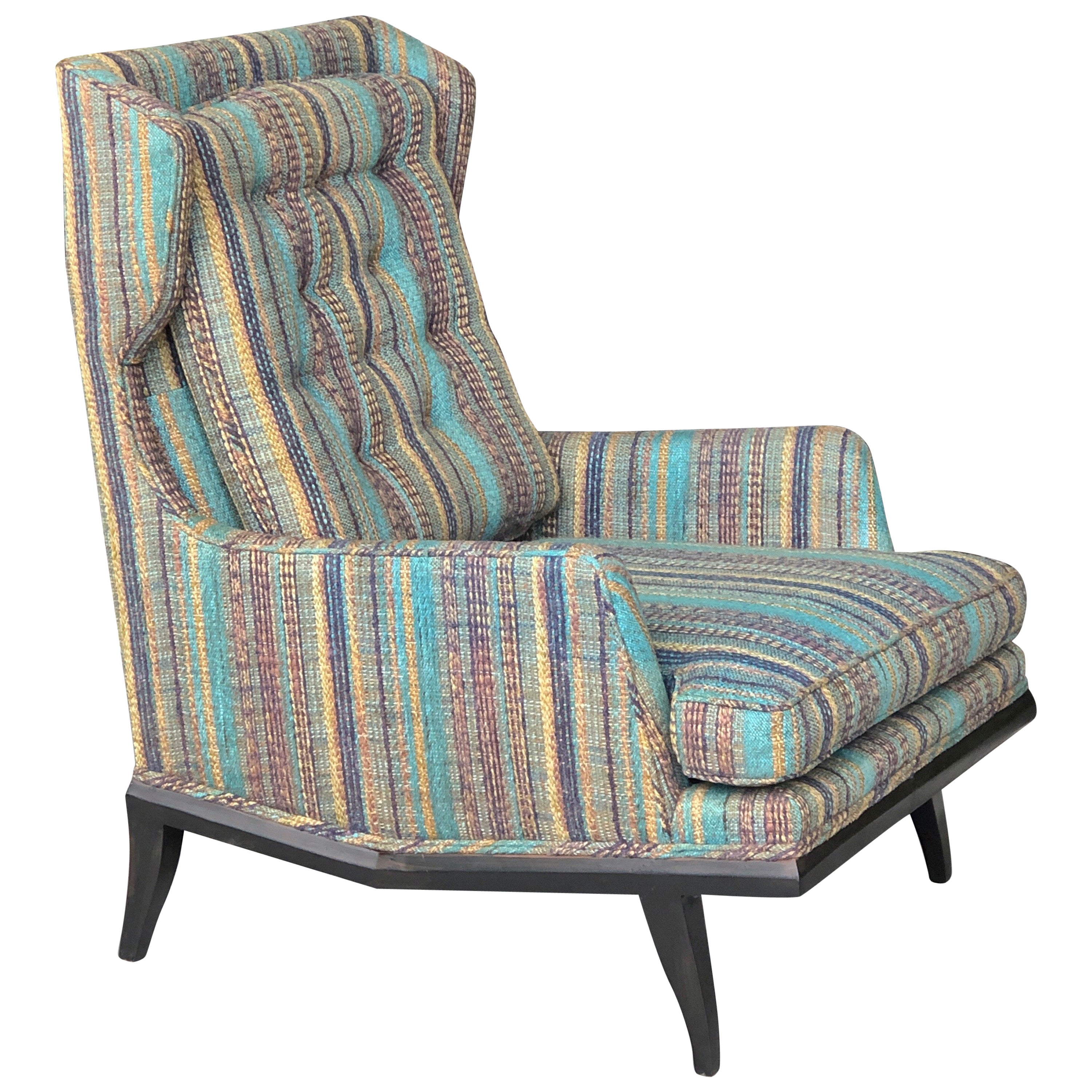 Dunbar Style Modern Wing Lounge Chair, 1950s