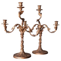 Pair of Three Branch Candleabra