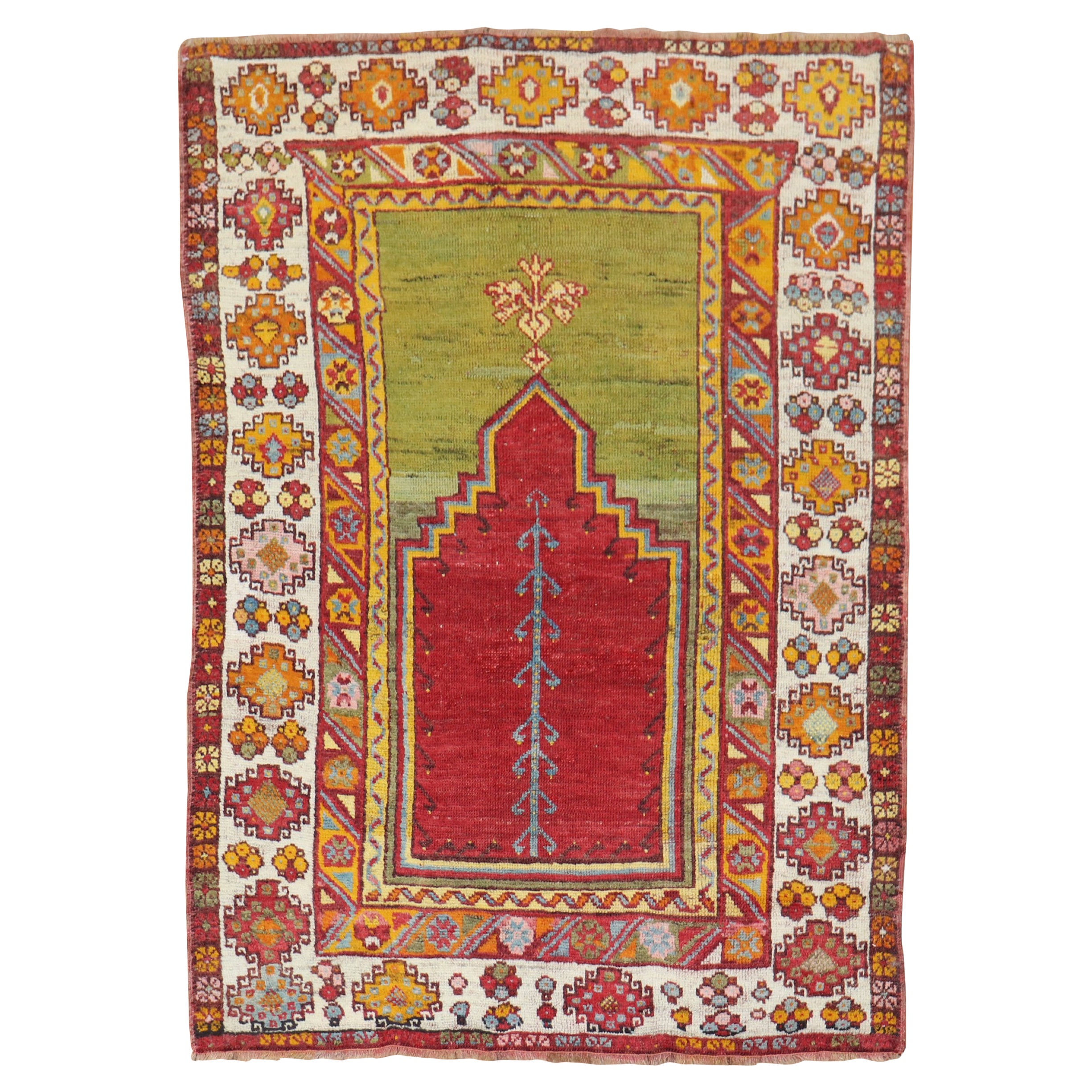 Colorful Turkish Prayer Niche Rug