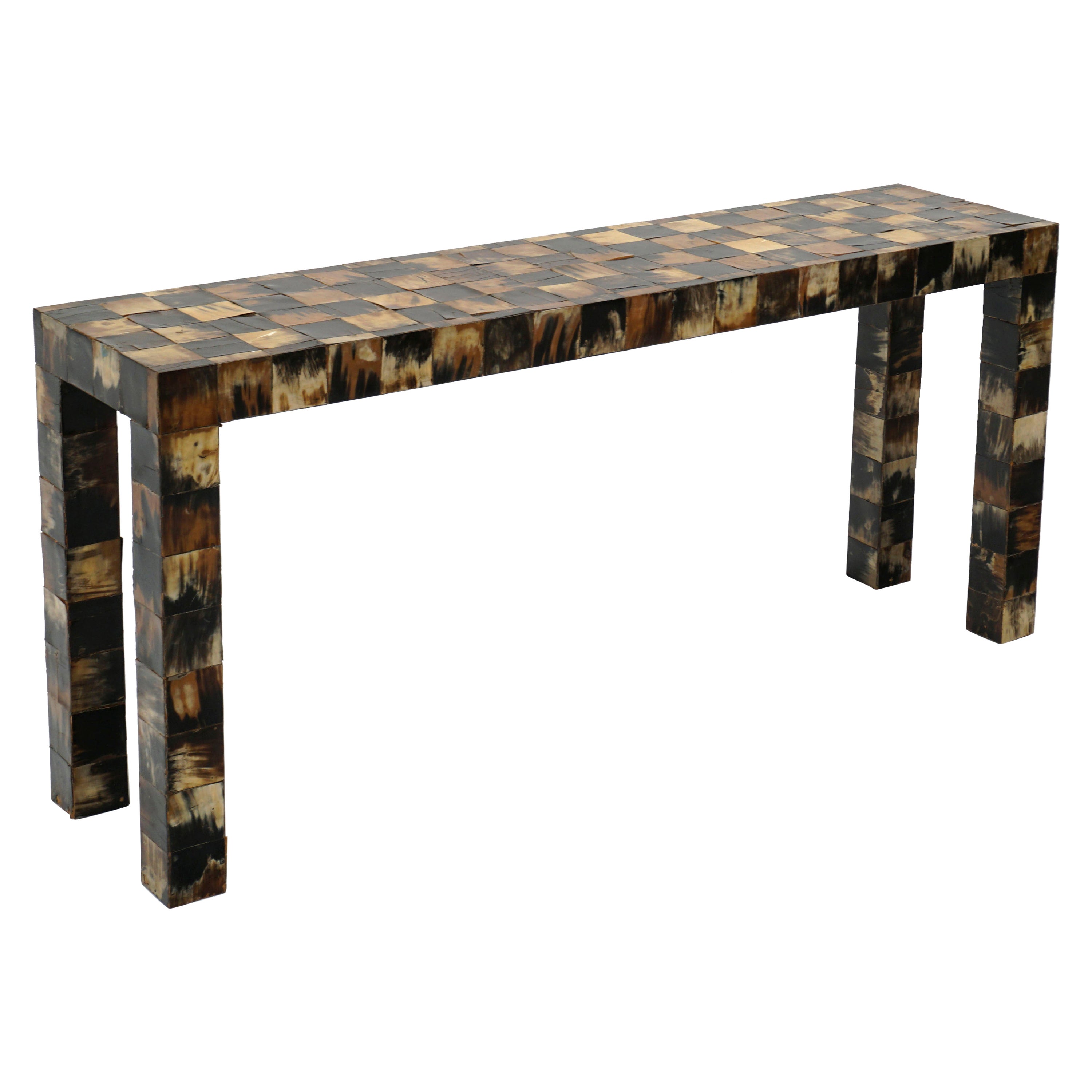 Tessellated Horn Console / Sofa Table by William Piedrahita for Thomas Britt For Sale