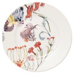 Grandma's Garden, Contemporary Porcelain Dessert Plate Set with Floral Design