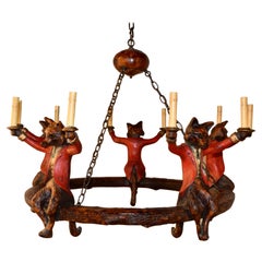 Circa 1989 Vintage Bill Huebbe Fox Chandelier