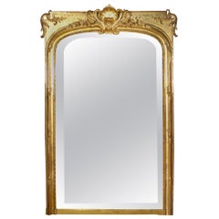 Miroir français du XIXe siècle en bois doré de style Louis XVI