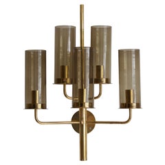 Hans-Agne Jakobsson, Sizable Wall Light, Brass, Glass, Sweden, c. 1960s