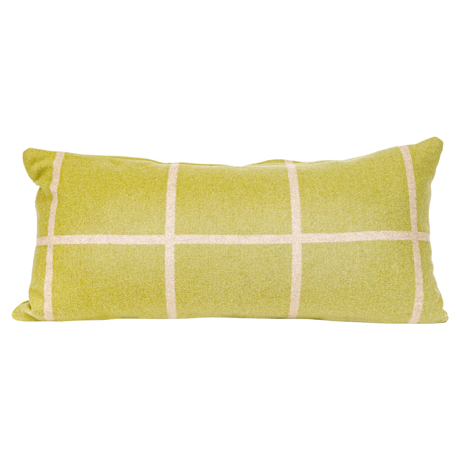 Soft Green Windowpane Plaid with Down Alternative Fill Lumbar Pillow For  Sale at 1stDibs