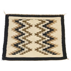 Antique Navajo Kilim Rug with Two Grey Hills Style
