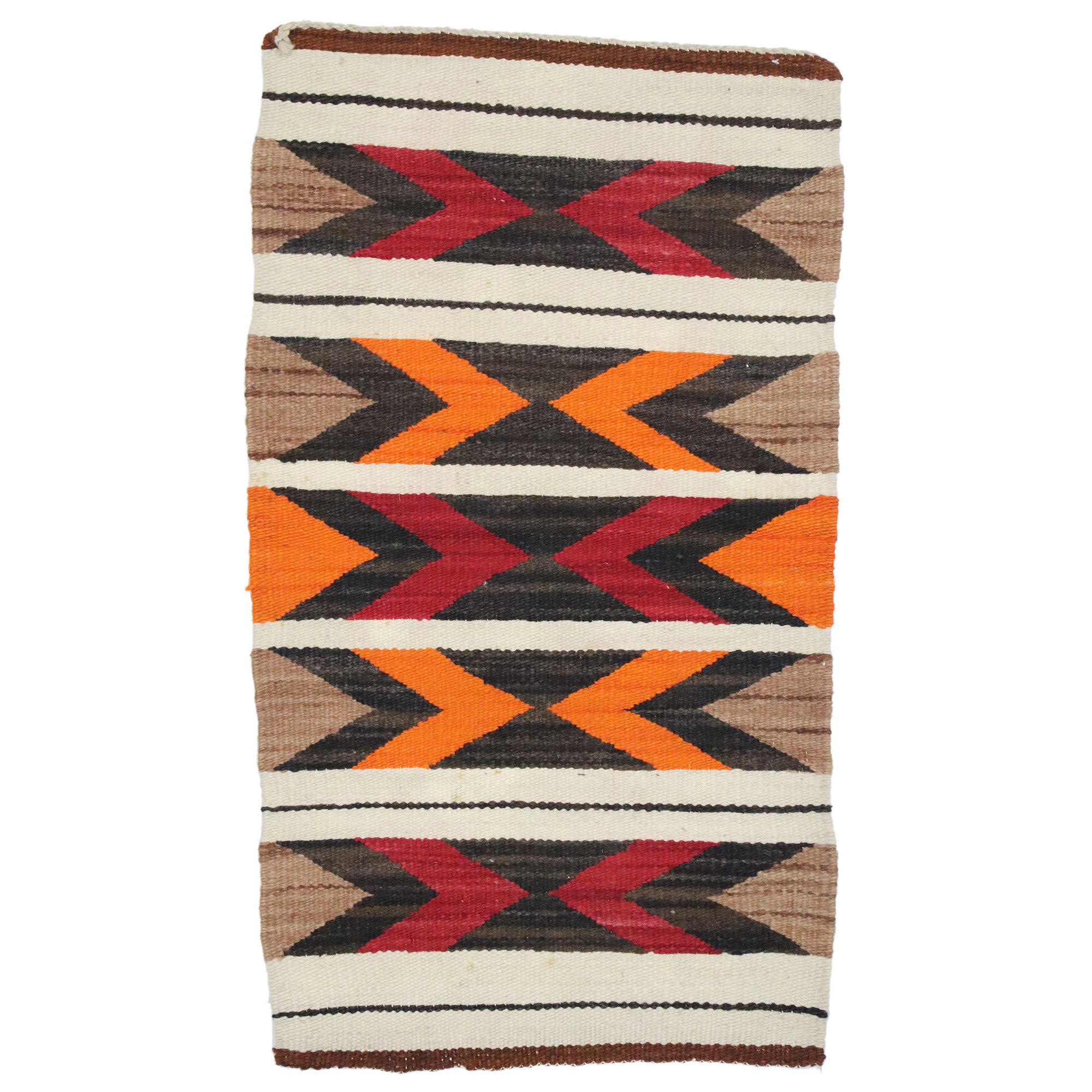 Vintage Navajo Kilim Rug with Two Grey Hills Style For Sale