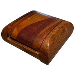 Don Shoemaker Modern Cocobolo Secret Keepsake Small Wood Box 1970s Mexico