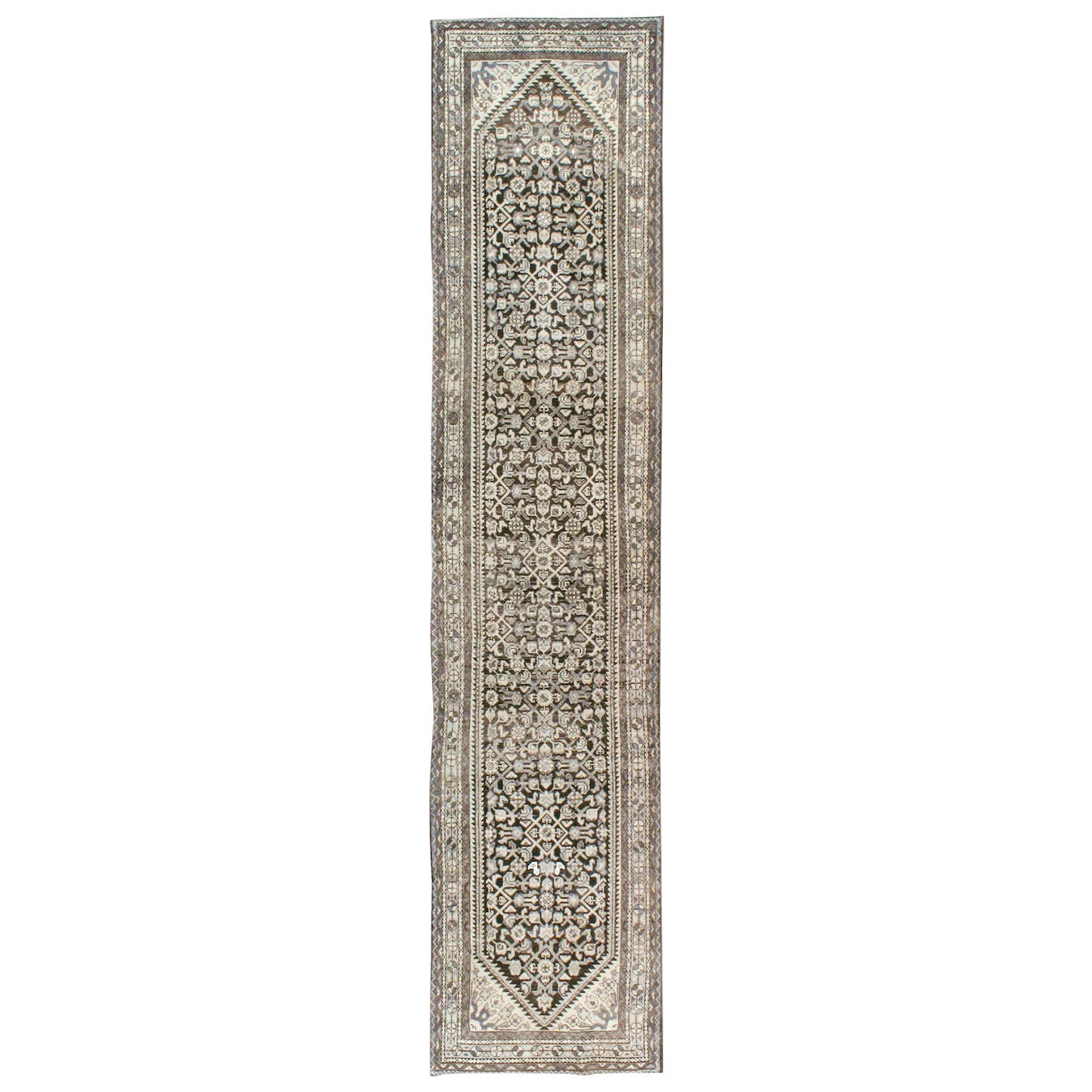 Mid-20th Century Handmade Persian Malayer Runner For Sale