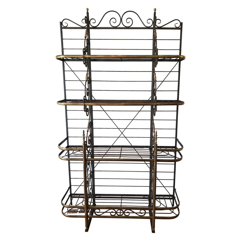 Late 19th Century Brass and Steel French Provincial Baker's Rack For Sale  at 1stDibs | antique french bakers rack, century steel