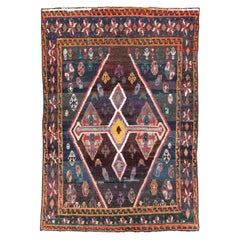 Used Mid-20th Century Handmade Persian Gabbeh Accent Rug