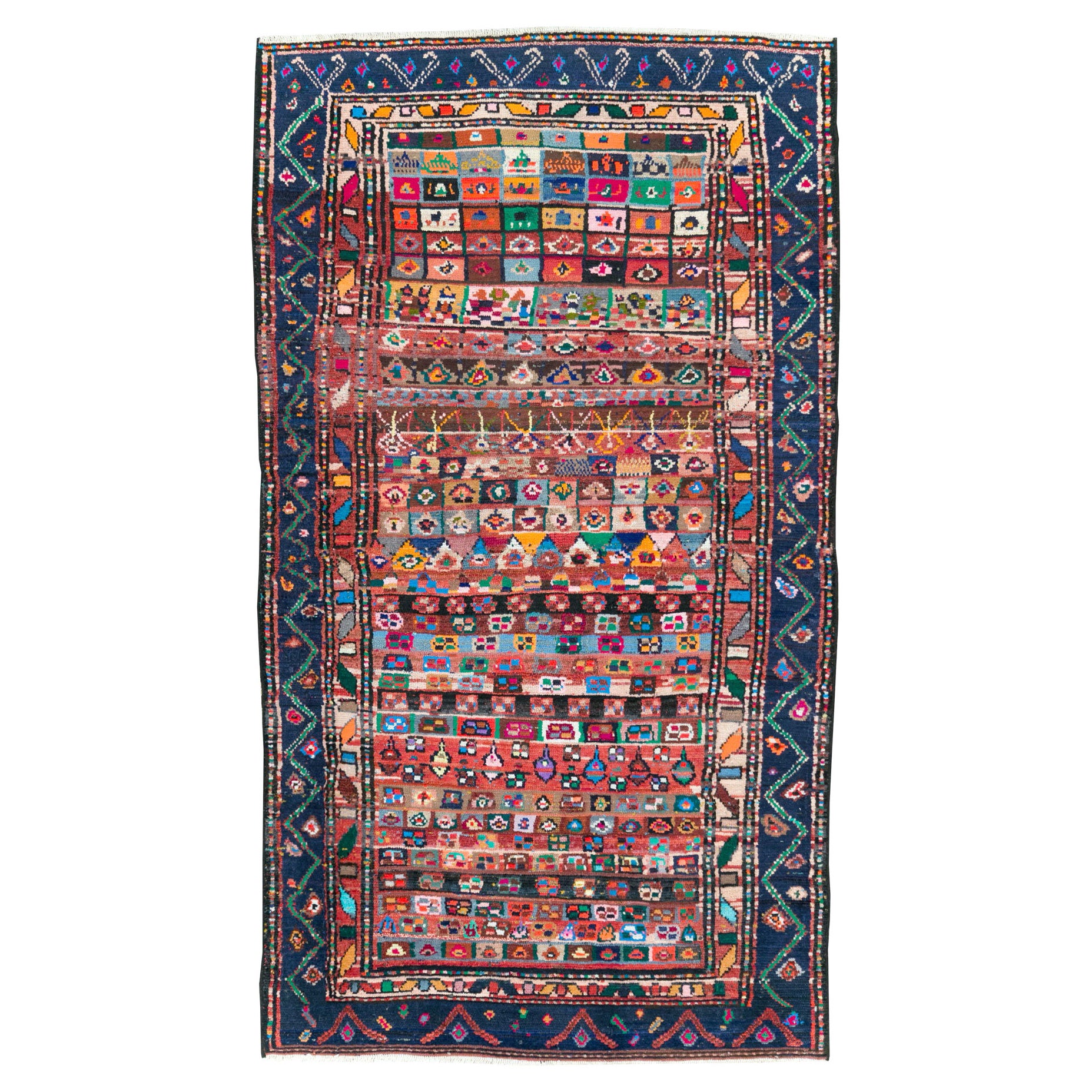 Mid-20th Century Handmade Persian Hamadan Small Accent Rug