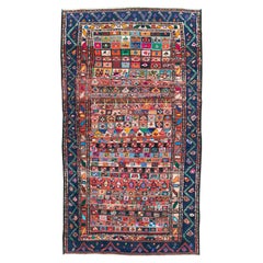 Petit tapis persan Hamadan d'accentuation fait à la main du milieu du 20e siècle