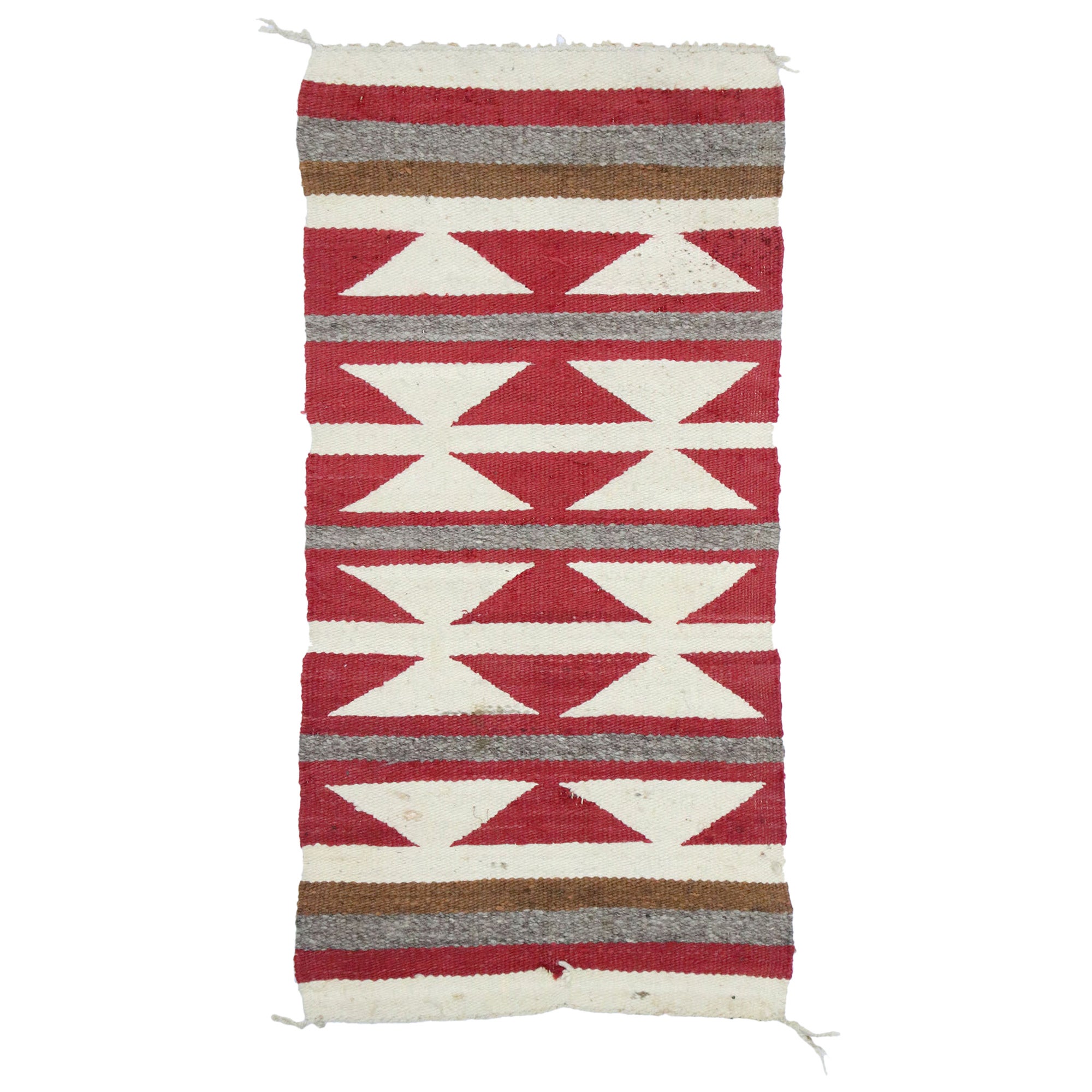 Vintage Navajo Kilim Rug with Two Grey Hills Style For Sale at 1stDibs