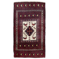 Mid-20th Century Handmade Persian Baluch Throw Rug