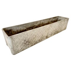 Vintage Willy Guhl Quilted Concrete Trough Planter 
