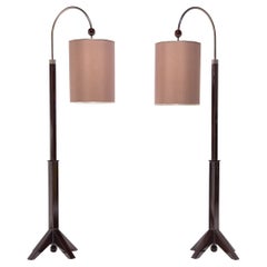 Vintage Pair of Art Deco Arched Floor Lamps