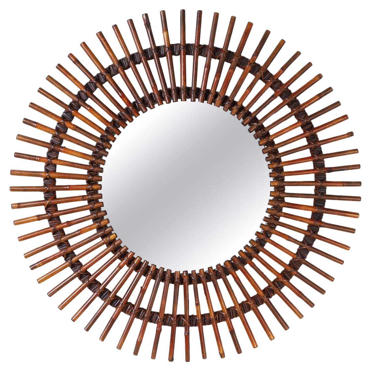 Mid Century Bamboo Sun Ray Wall Mirror At 1stdibs Mid Century Bamboo Sun Ray Wall Mirror, Sun Ray Wall Mirrors