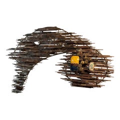 1970s Abstract Brutalist Wall Sculpture Paul Evans Era Mid Century