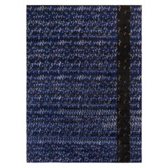 Rug & Kilim’s Scandinavian Style Rug in all over Blue, Black Geometric Pattern