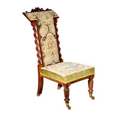 19th Century Needlework Slipper Chair