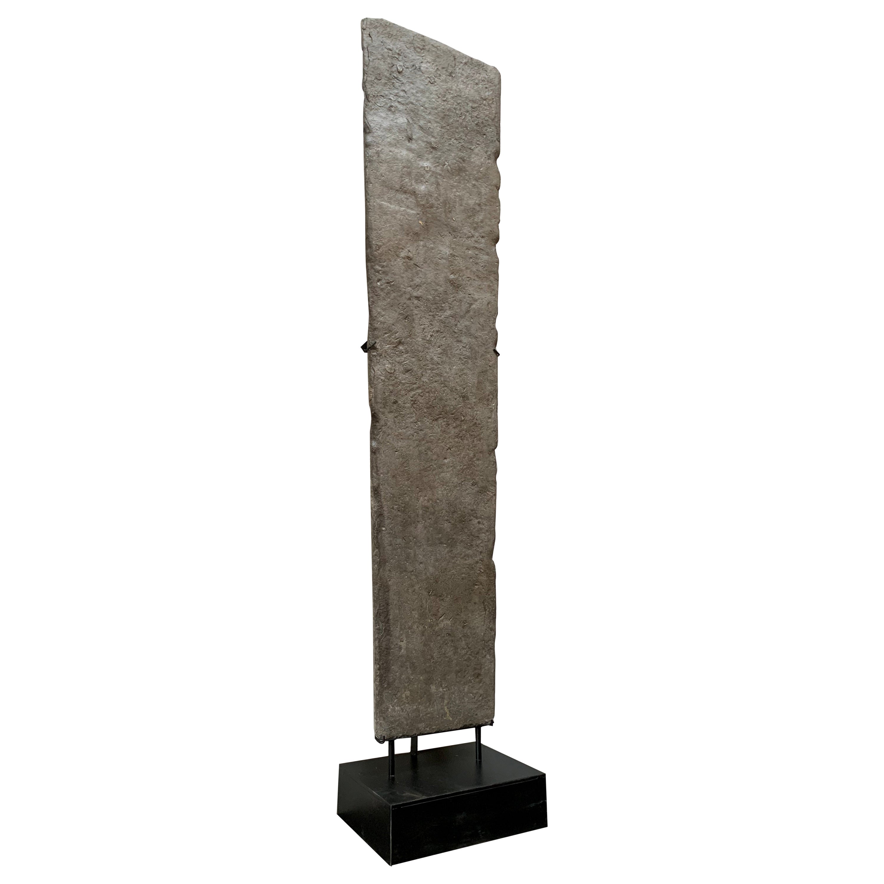 15th Century Monumental Monolithic Stone Slab with Fossiles For Sale