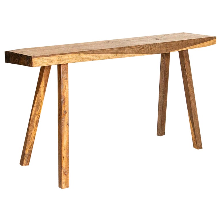 Vintage Rustic Slab Wood Console Table at 1stDibs