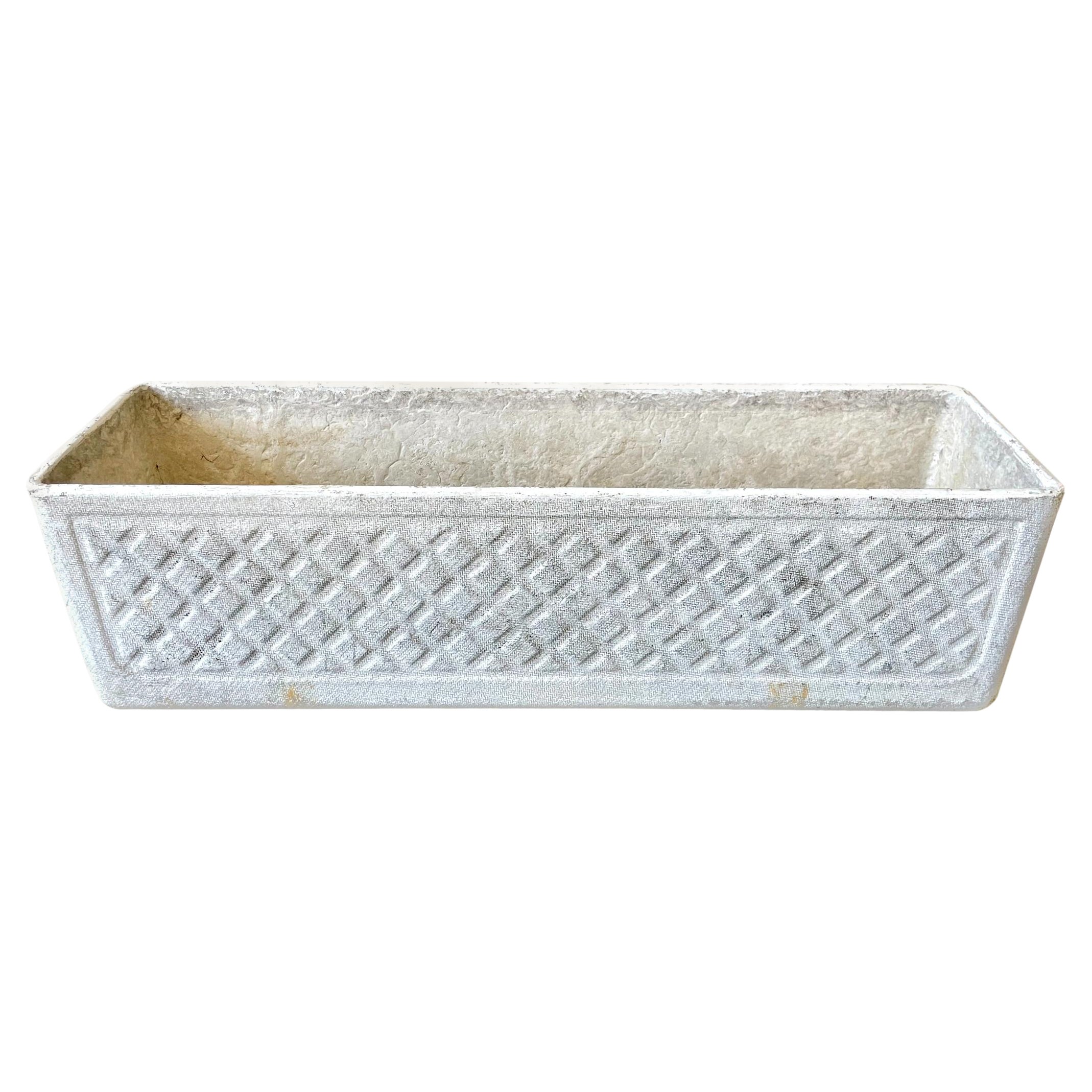 Willy Guhl 24" Quilted Concrete Trough Planter For Sale