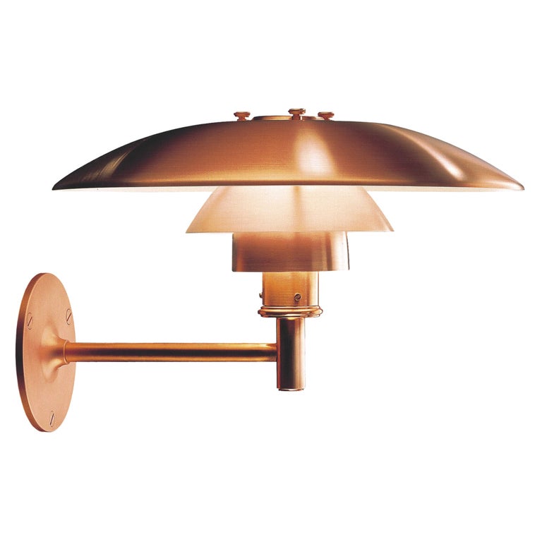 Large Poul Henningsen 'PH Wall' Outdoor Sconce for Louis Poulsen in Raw  Copper For Sale at 1stDibs