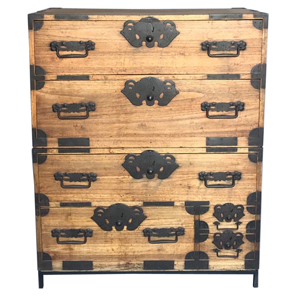 Japanese Kuruma Tansu Large Wheeled Storage Chest For Sale at 1stDibs