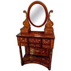 Spectacular Marquetry French Vintage Vanity Table