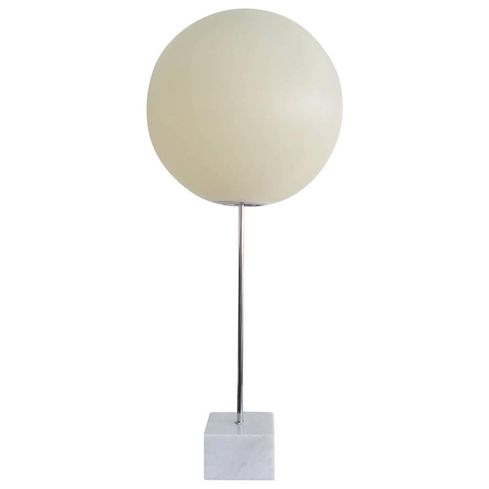 Marble and Chrome Lollipop Globe Light by Robert Sonneman