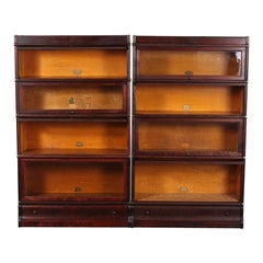Pair of Four Tier Globe Wernicke Barrister's Lawyer's Bookcases