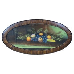 Vintage Victorian Pastel Painting Still Life Fruit Oval Framed Realism