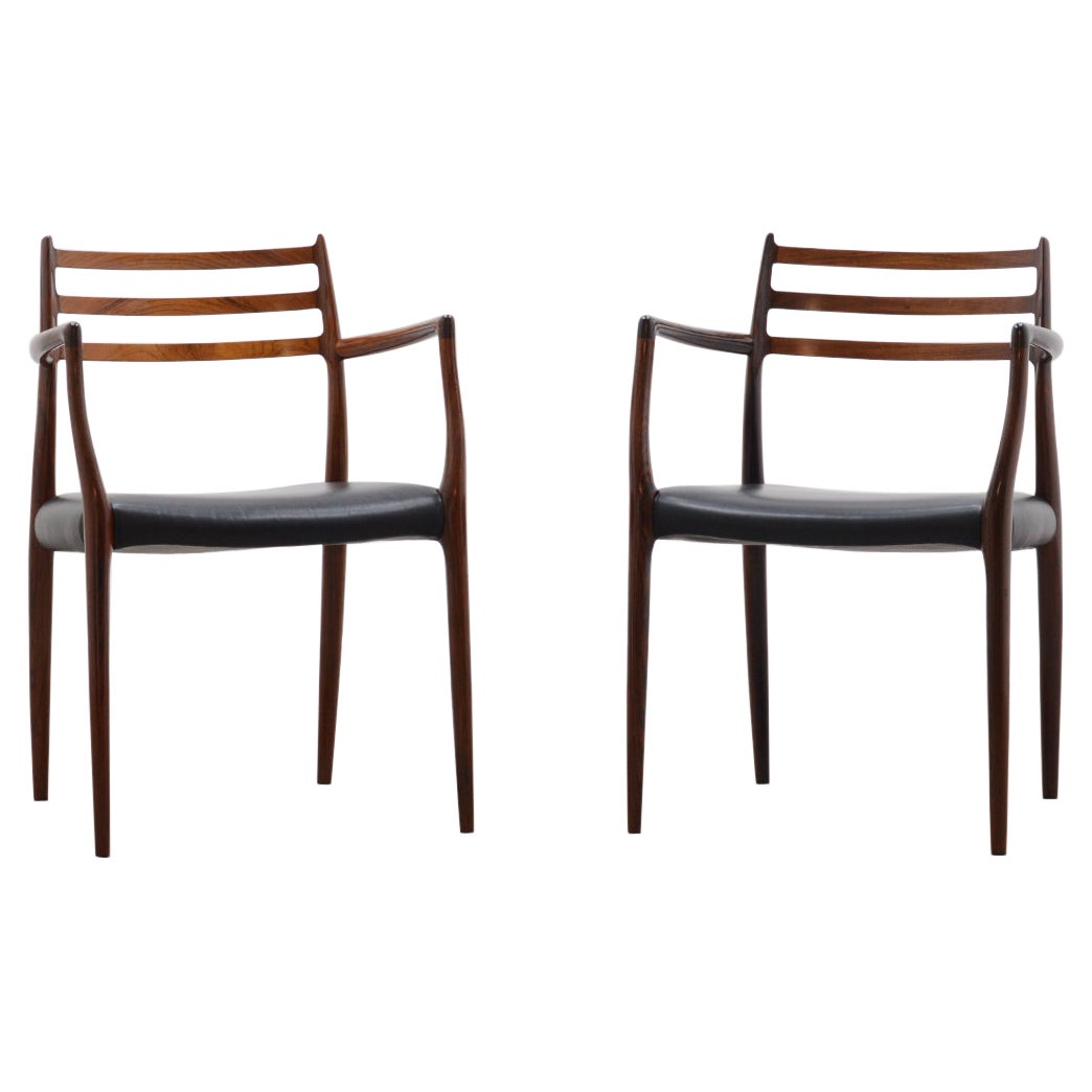 Set of 2 Model 62 Rosewood Dining Chairs by Niels Otto Møller