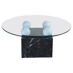 Stone International Italian Marble & Glass Post Modern Coffee Table S.P.A.