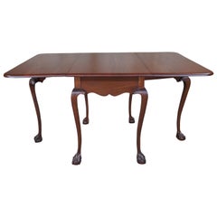 Vintage 20th Century Chippendale Mahogany Ball & Claw Drop Leaf Gateleg Dining Table