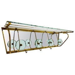 1950s Glass and Mirrored Coat and Hat Rack
