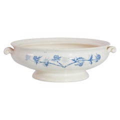 Antique Belgian White Painted Ceramic Bowl