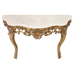 Antique Large Gilt and Marble Console Table