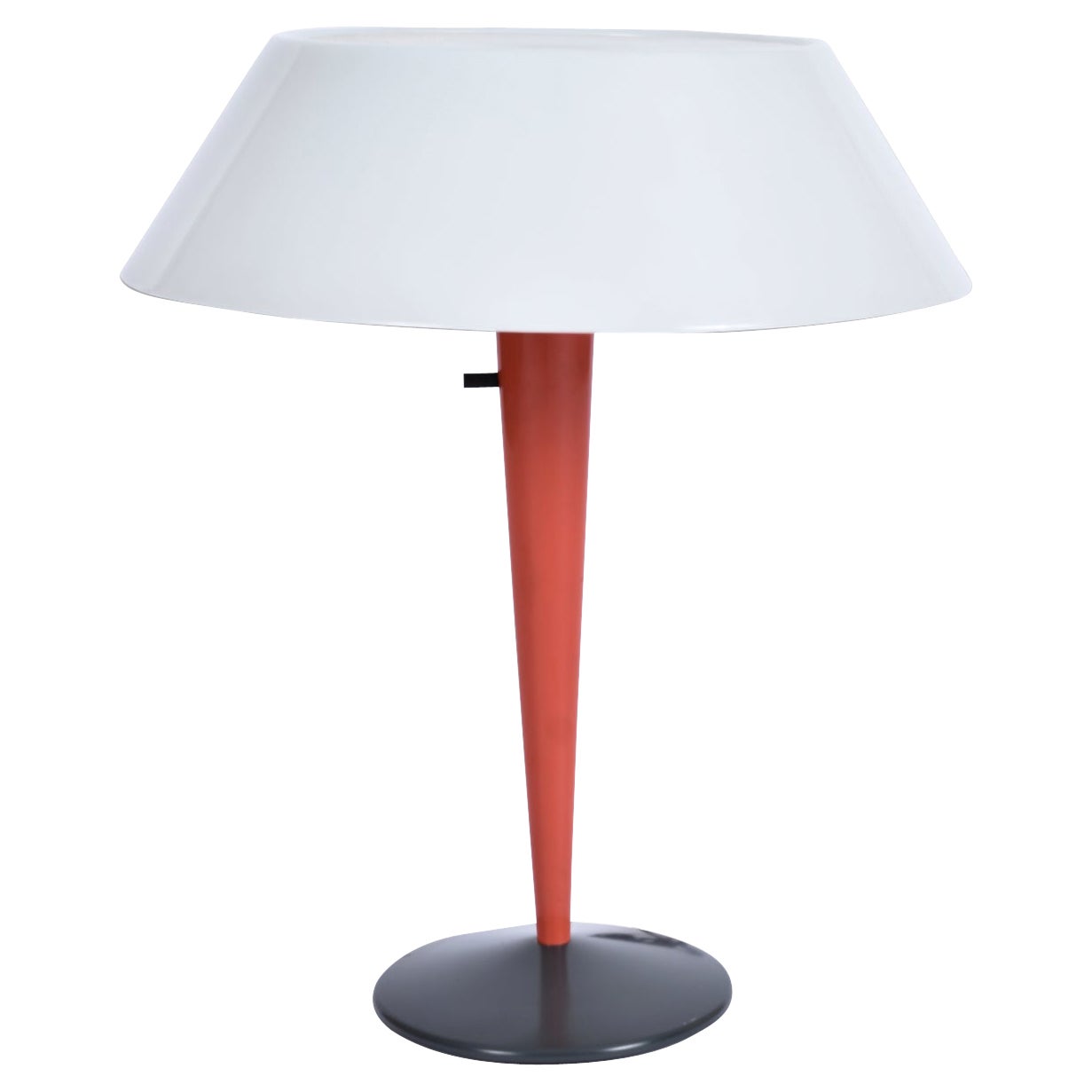 Lightolier Cone Shaped Mauve Color Table Lamp with Mushroom Shade