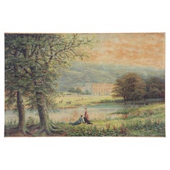 Large Used Oil Painting Robert Finlay McIntyre c.1846–1906 Chatsworth House