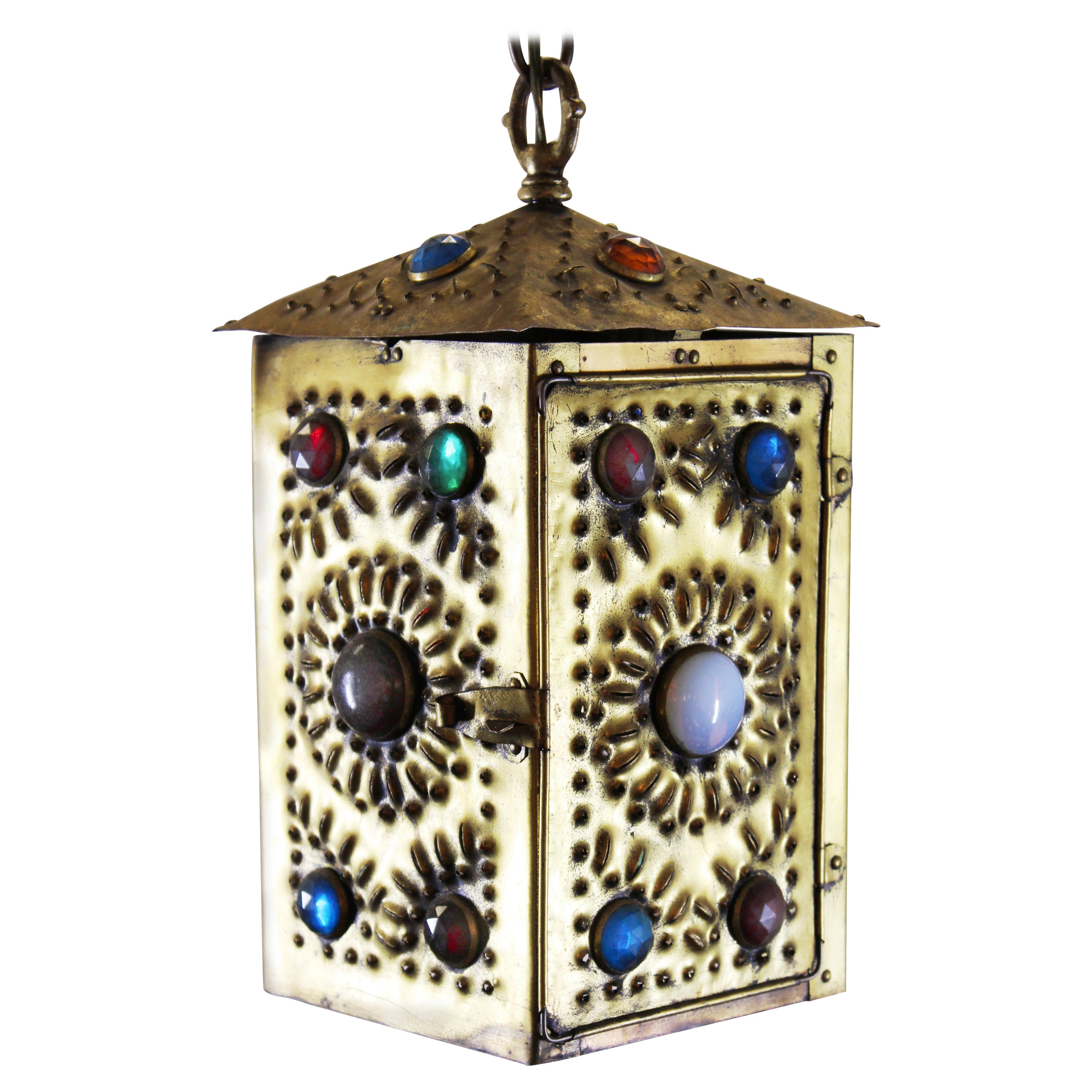 Bradley & Hubbard American Aesthetic Movement Jeweled Lantern