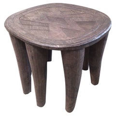 African Carved Wood Side Table