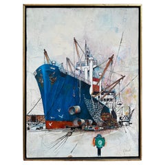 W. T. Carlsen Ship at Dock Painting