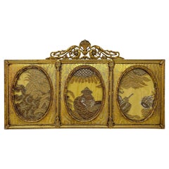 Rare Antique French Bronze D' Ore Triptych Picture Frame, circa 1900-1910