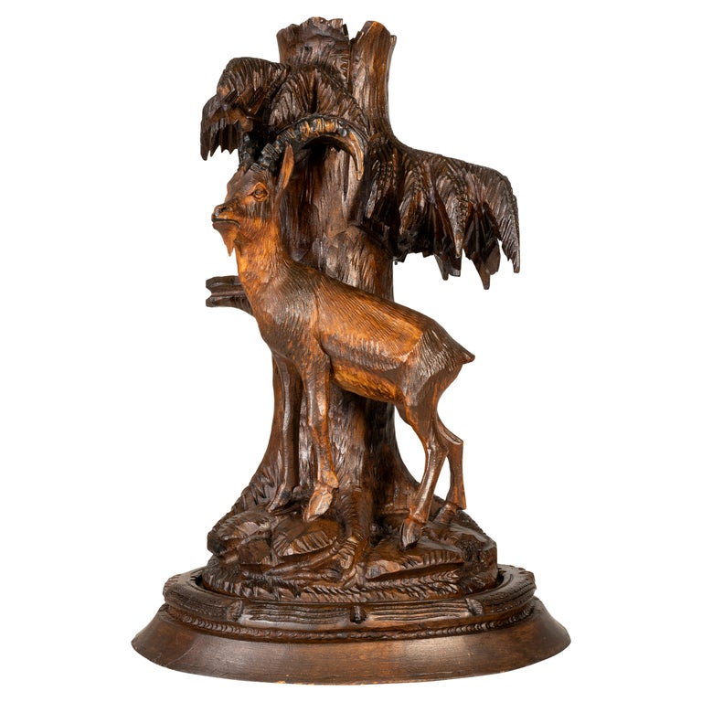Black Forest Carved Candle Holder For Sale at 1stDibs