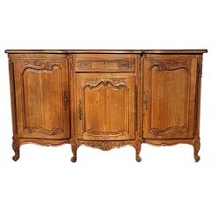 French Solid Cherry Louis XV Style Serpentine Front Buffet Sideboard
