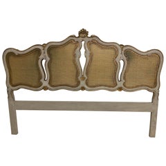 Vintage King Size Louis XV Style Caned Headboard